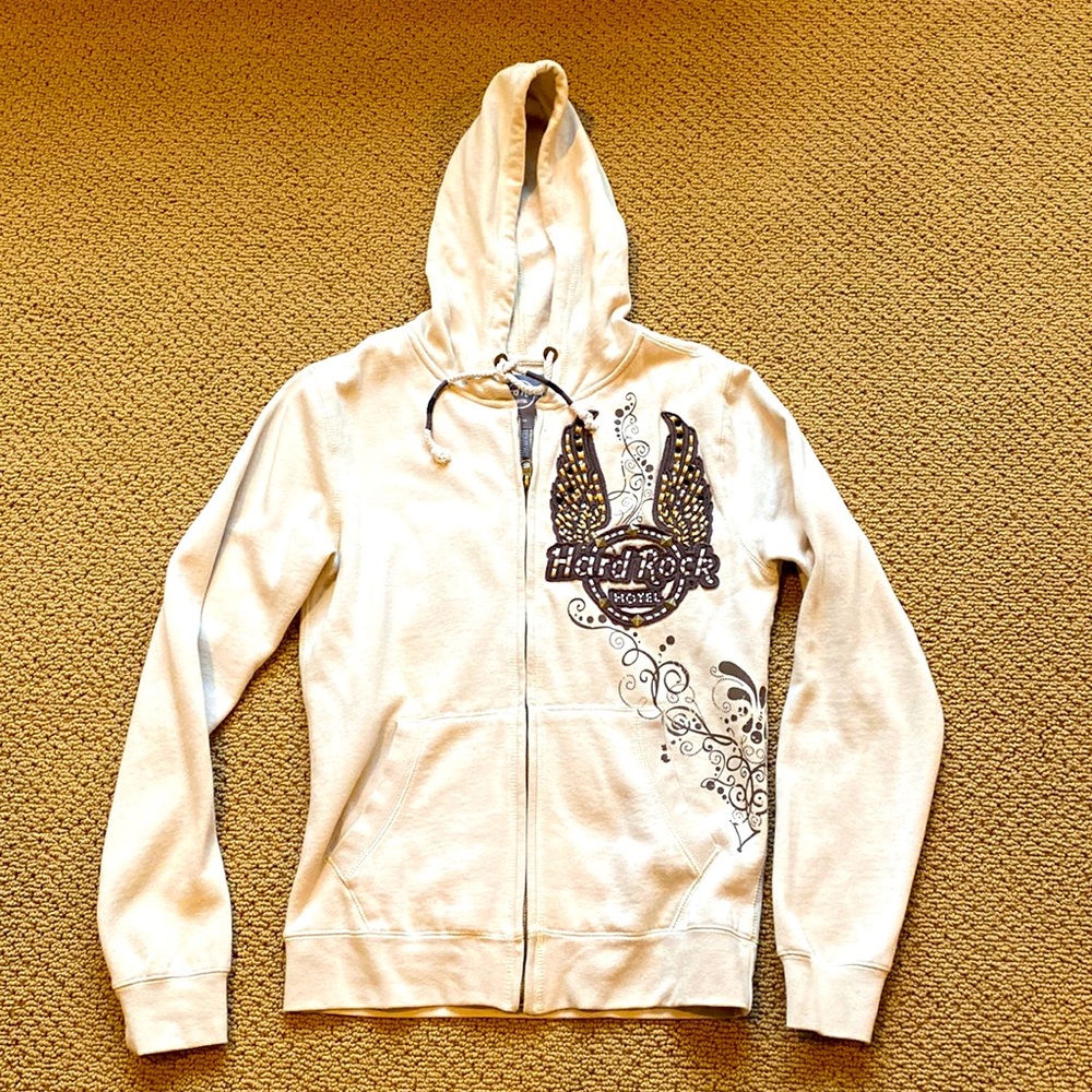 Like new Hard Rock Hotel zip-up hoodie!! Size medium Cotton and polyester